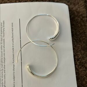 Silver Large Hoop Earrings Elegant Minimalist Design
